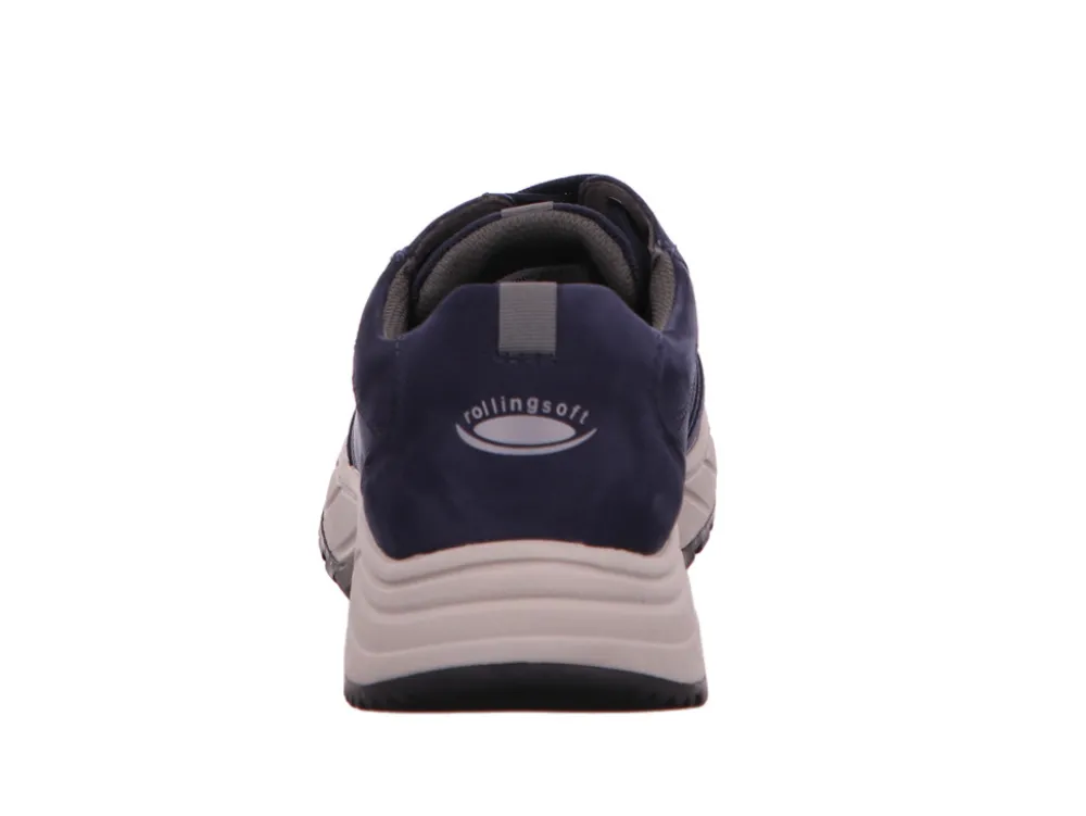 Gabor Freizeit Schnürer blau ROLLINGSOFT-Herren Sneaker & Schnürer