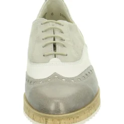 Paul Green Freizeit Schnürer grau smoke/sabbia metall Brush/Samt-Damen Sneaker & Schnürer