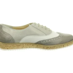 Paul Green Freizeit Schnürer grau smoke/sabbia metall Brush/Samt-Damen Sneaker & Schnürer