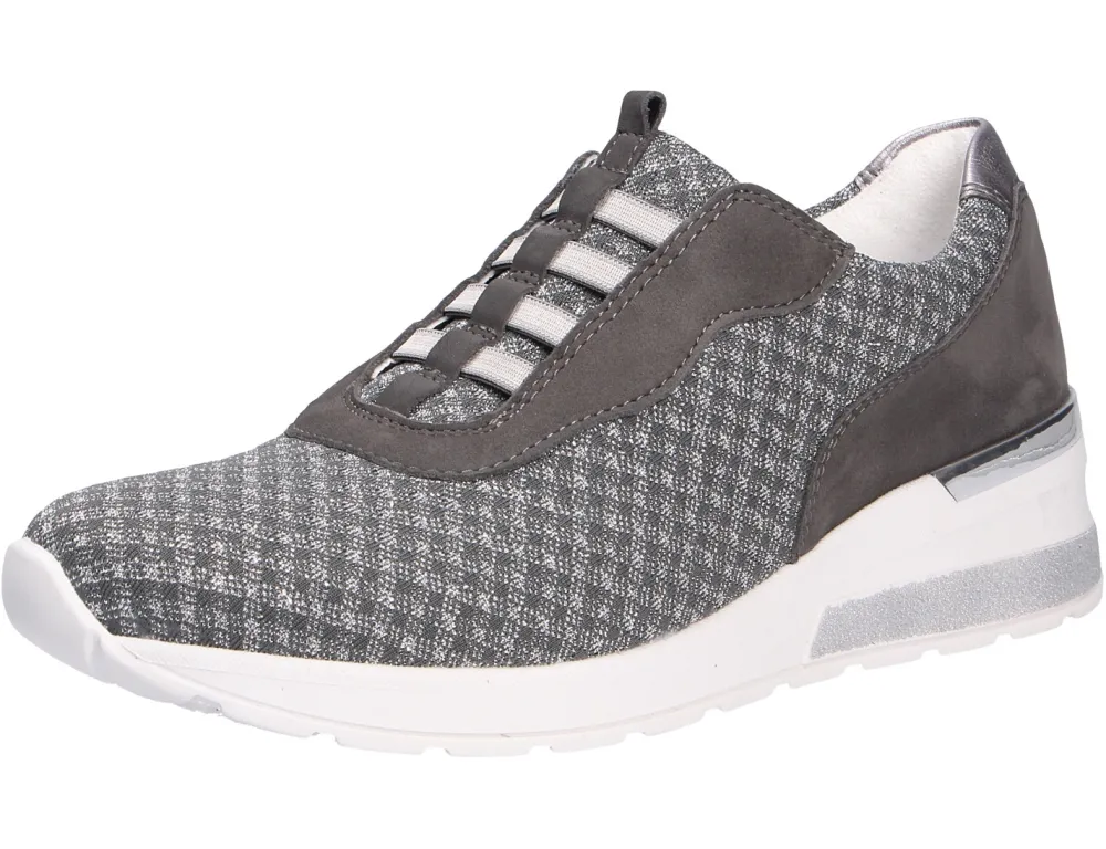 Waldläufer Freizeit Schnürer silber 939H51-Damen Slipper