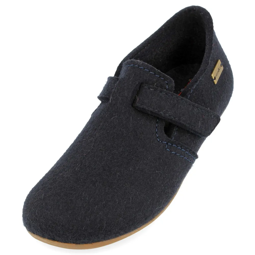 Haflinger Hausschuhe blau Focus Everest-Kinder Hausschuhe