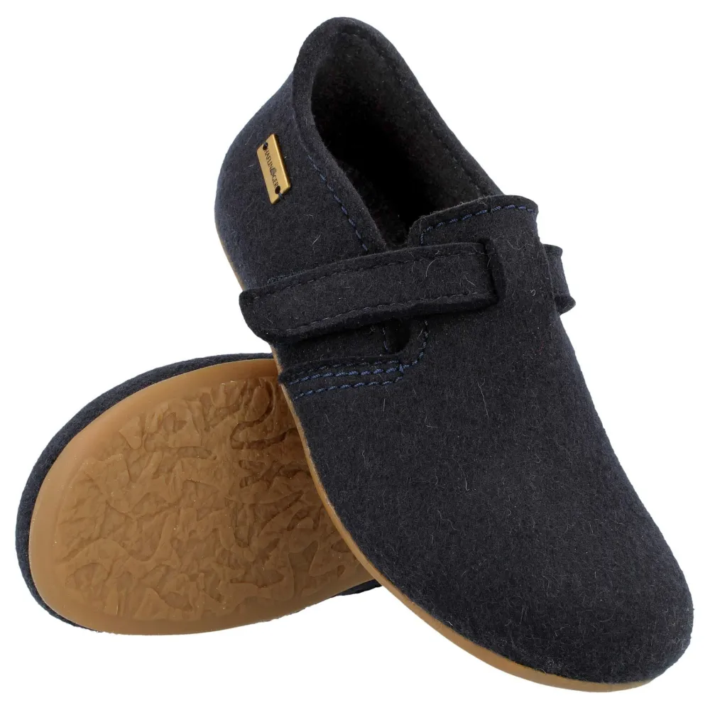 Haflinger Hausschuhe blau Focus Everest-Kinder Hausschuhe