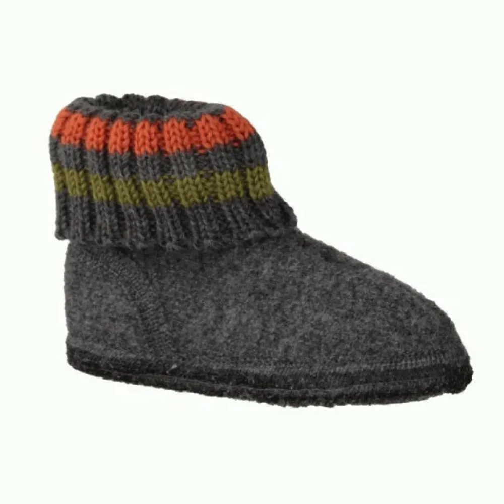 Haflinger Hausschuhe grau Paul-Kinder Hausschuhe