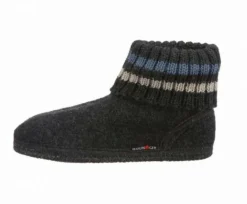 Iesse Hausschuhe schwarz Hüttenschuh Paul Graphit-Kinder Hausschuhe