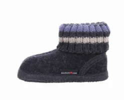 Iesse Hausschuhe schwarz Hüttenschuh Paul Graphit-Kinder Hausschuhe