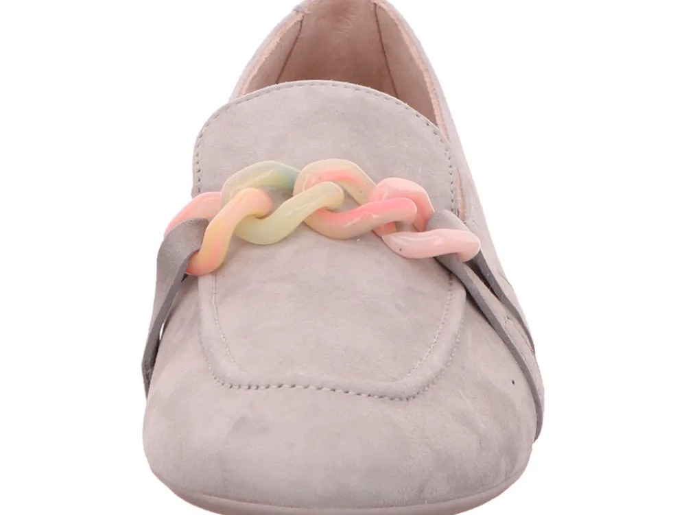 Paul Green Klassische Slipper grau Slipper Loafer Leder Grau Hellgrau Damen-Damen Slipper