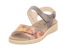 Semler Komfort Sandalen blau FLOWER-SAMT/SAMT-CHEV.,SKY-Damen Sandalen