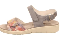 Semler Komfort Sandalen blau FLOWER-SAMT/SAMT-CHEV.,SKY-Damen Sandalen