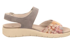 Semler Komfort Sandalen blau FLOWER-SAMT/SAMT-CHEV.,SKY-Damen Sandalen