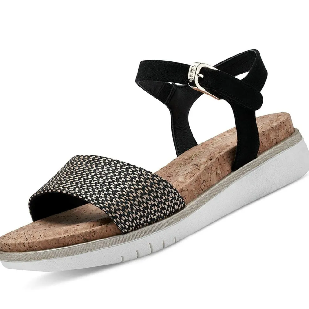 Tamaris Komfort Sandalen schwarz Da.-Sandalette-Damen Sandalen