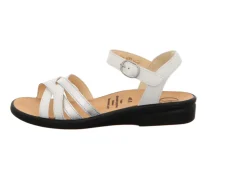 Ganter Komfort Sandalen weiss Sonnica E MILK SILVER Leder-Damen Sandalen