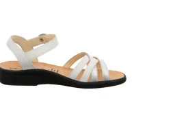 Ganter Komfort Sandalen weiss Sonnica E MILK SILVER Leder-Damen Sandalen