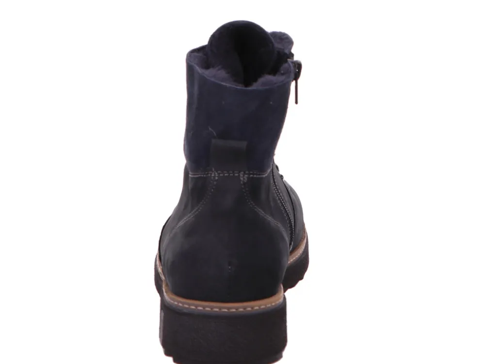 Waldläufer Schnür-Stiefeletten blau 2022 Hitoni-Damen Stiefel & Stiefeletten