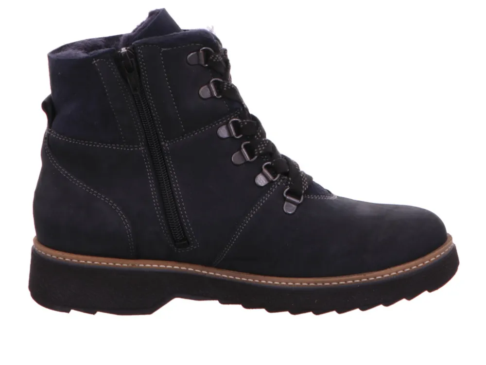 Waldläufer Schnür-Stiefeletten blau 2022 Hitoni-Damen Stiefel & Stiefeletten