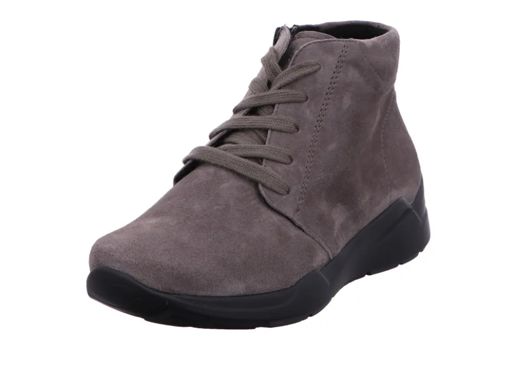 Semler Schnür-Stiefeletten taupe SAMT-CHEVRO-Damen Sneaker & Schnürer