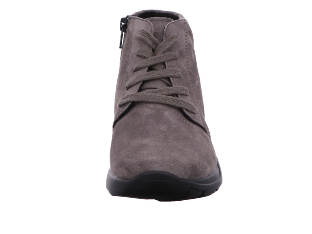 Semler Schnür-Stiefeletten taupe SAMT-CHEVRO-Damen Sneaker & Schnürer