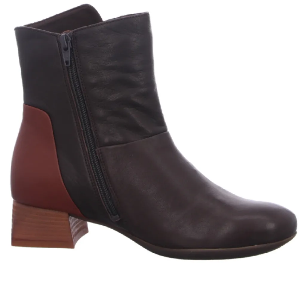 Think Stiefeletten braun Delicia ESPRESSO/KOMBI-Damen Stiefel & Stiefeletten