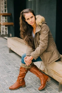 LOVENESS Stiefeletten braun Winterstiefel von-Damen Stiefel & Stiefeletten