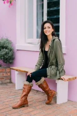 LOVENESS Stiefeletten braun Winterstiefel von-Damen Stiefel & Stiefeletten