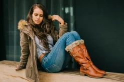 LOVENESS Stiefeletten braun Winterstiefel von-Damen Stiefel & Stiefeletten